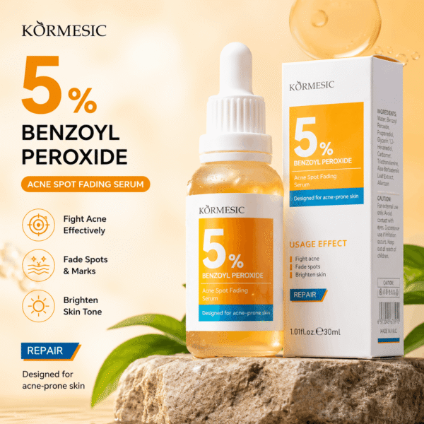 KORMESIC 5% Benzoyl Peroxide Acne Treatment Serum (30ml) – Oily & Acne-Prone Skin Care for Clear, Spot-Free Skin