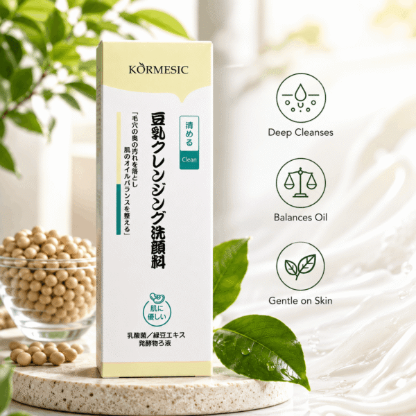 kormesic_cleanser (2) KORMESIC Soy Milk Cleansing Foam – Deep Clean Face Wash for Oil Control, Hydrating & Gentle Daily Skincare