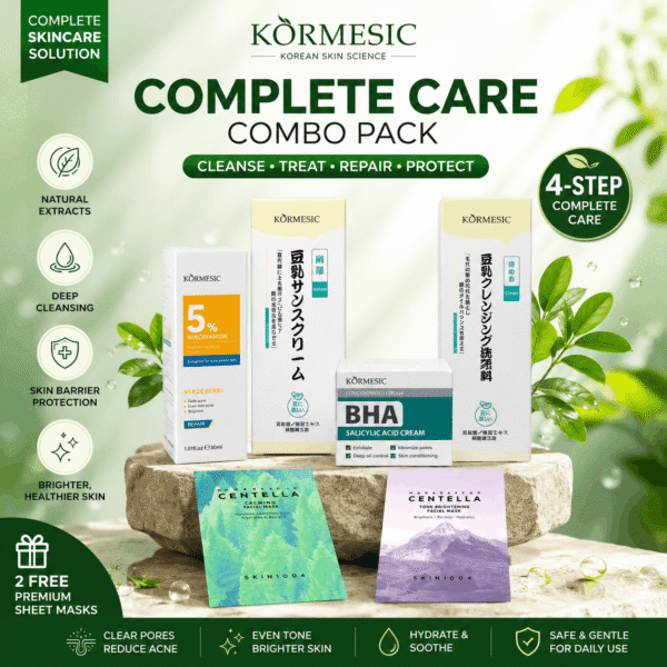 ✨ KORMESIC Complete Skincare Combo Pack | Choose BHA Cream or 5% Benzoyl Peroxide Serum